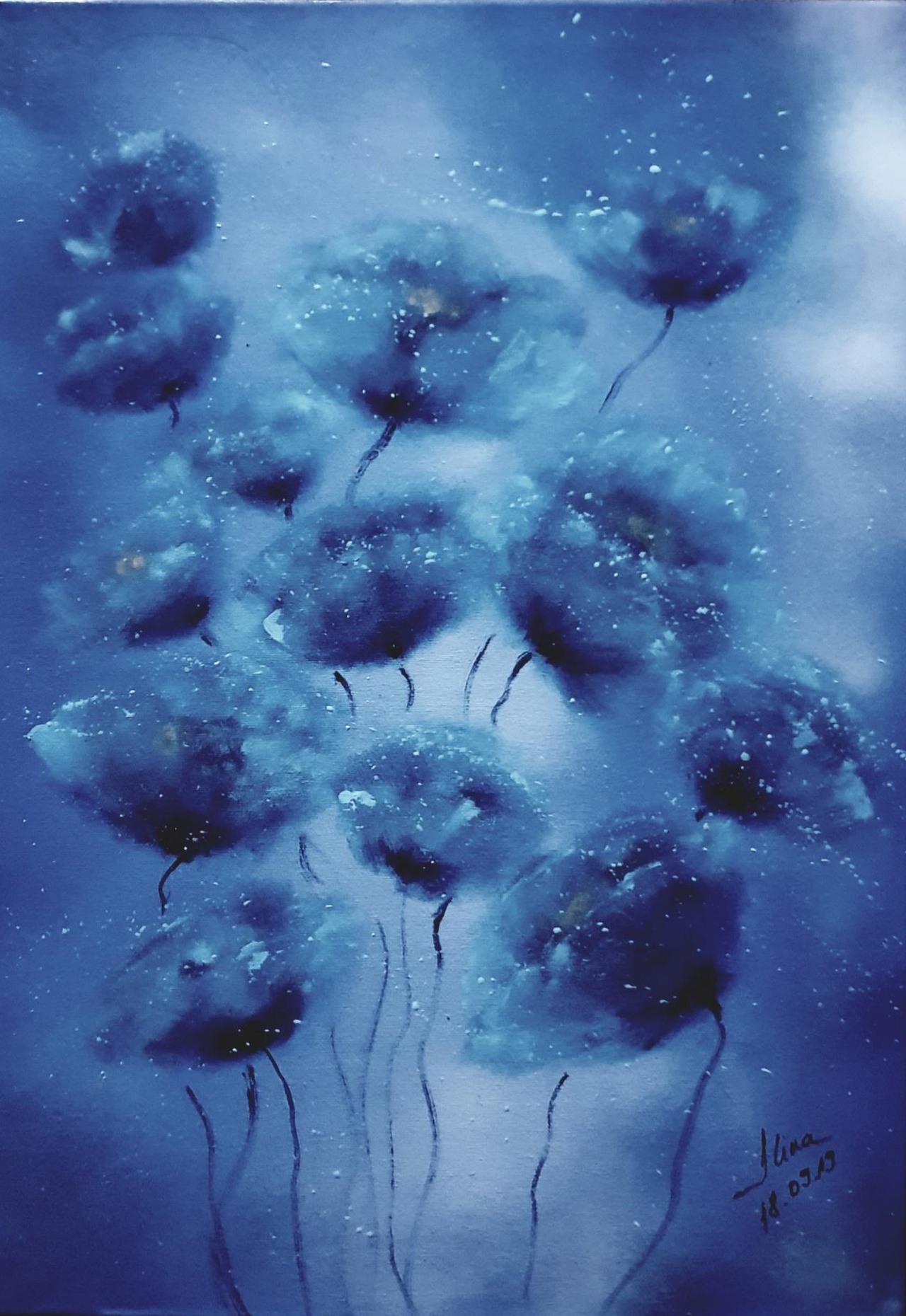 ArteDiAlina.com painting: blue, blue, baby I love you ...